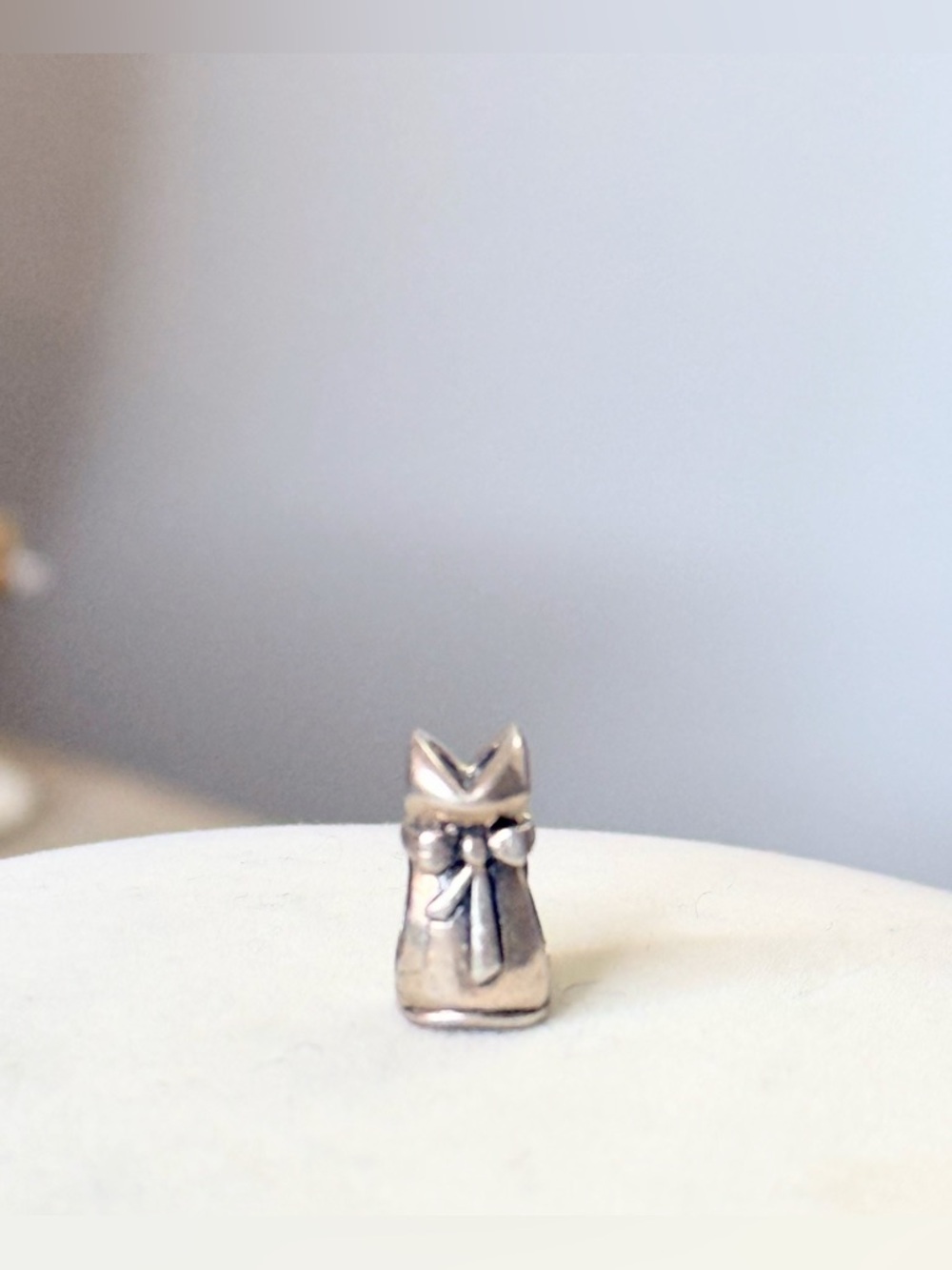 Sterling Silver Dress Charm 925 Bow Gown 3D Fashion Pendant Jewelry